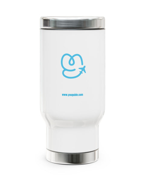 YouGuide Designs Premium 14oz Stainless Steel Travel Mug with Ergonomic Handle